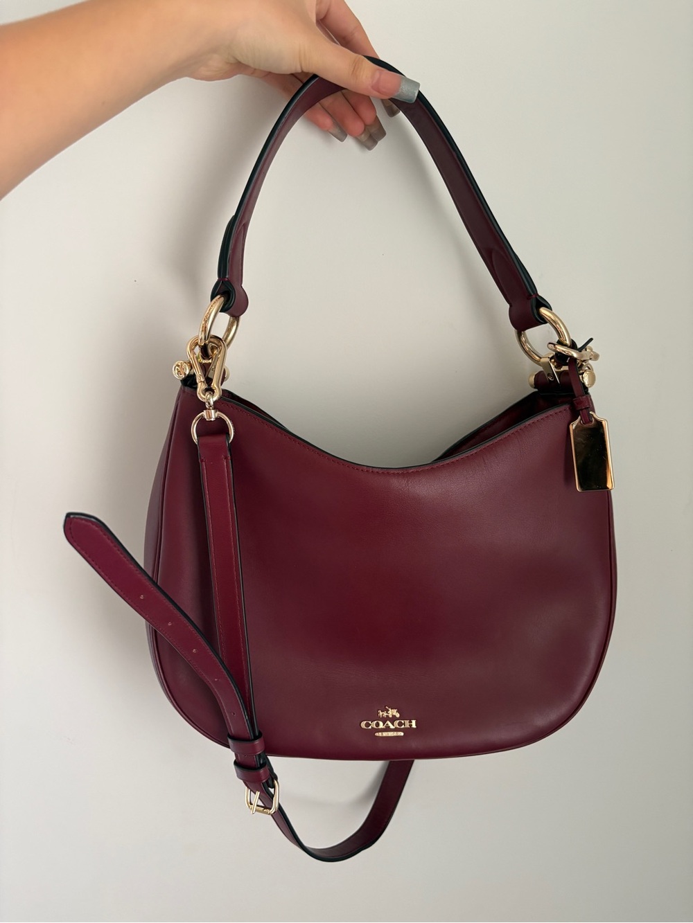 Coach burgundy leather bag
